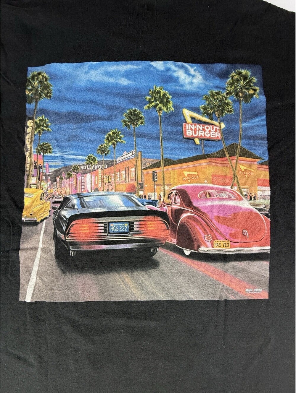 In-N-Out Burger Shirt Men’s XL Classic Cars Hollywood NWOT  Vintage Style Tee￼￼